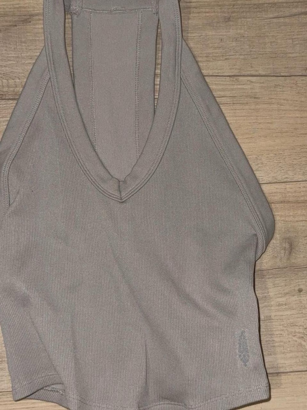 FP Movement by Free People Ribbed V-Neck Tank Top in Taupe